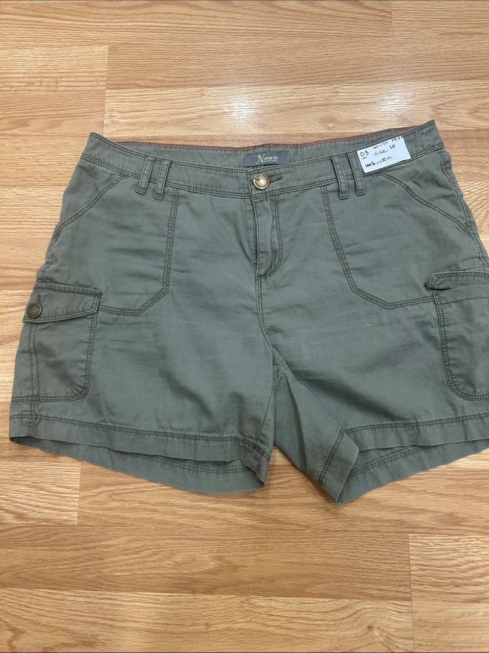 Natural Reflections Olive Cargo Shorts for Women